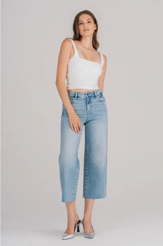 25 Inseam Nori Crop Wide Leg Jeans