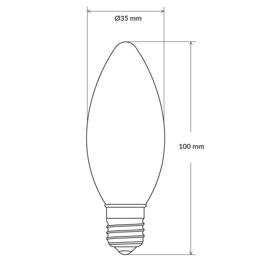 2W Candle LED Bulb E27 Frost in Warm White