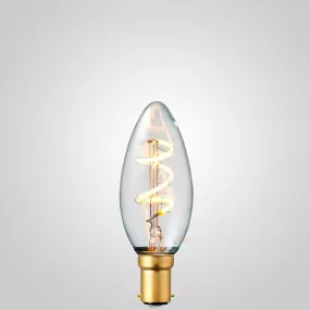 3W Candle Spiral LED Bulb B15 in Extra Warm