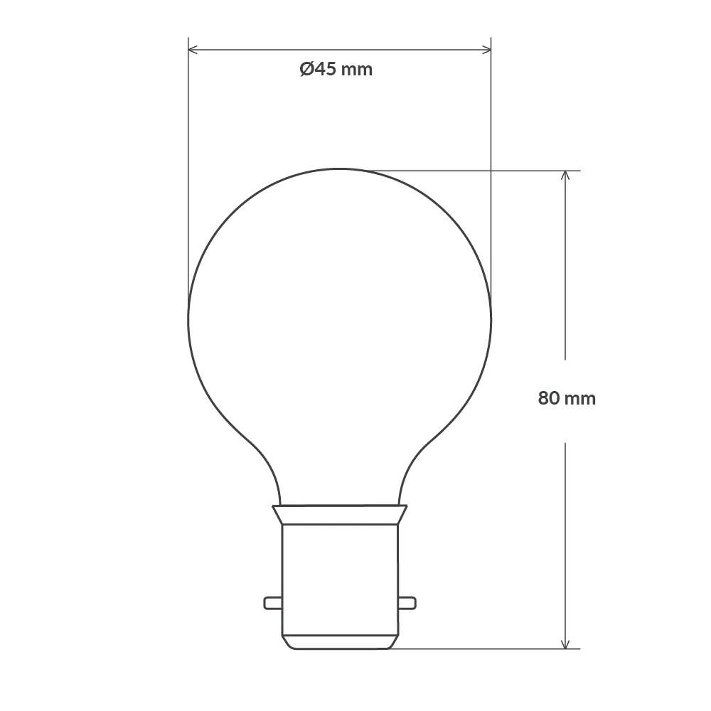 4W Fancy Round LED Bulb B22 Frost in Warm White