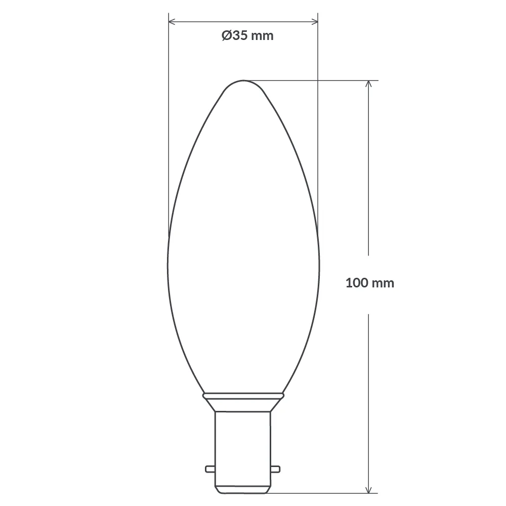 6W Candle LED Bulb B15 Clear in Warm White