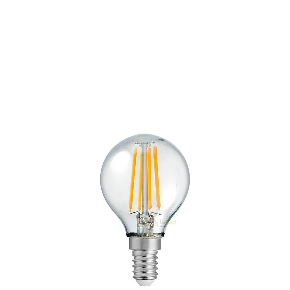 6W Fancy Round LED Bulb E14 Clear in Warm White