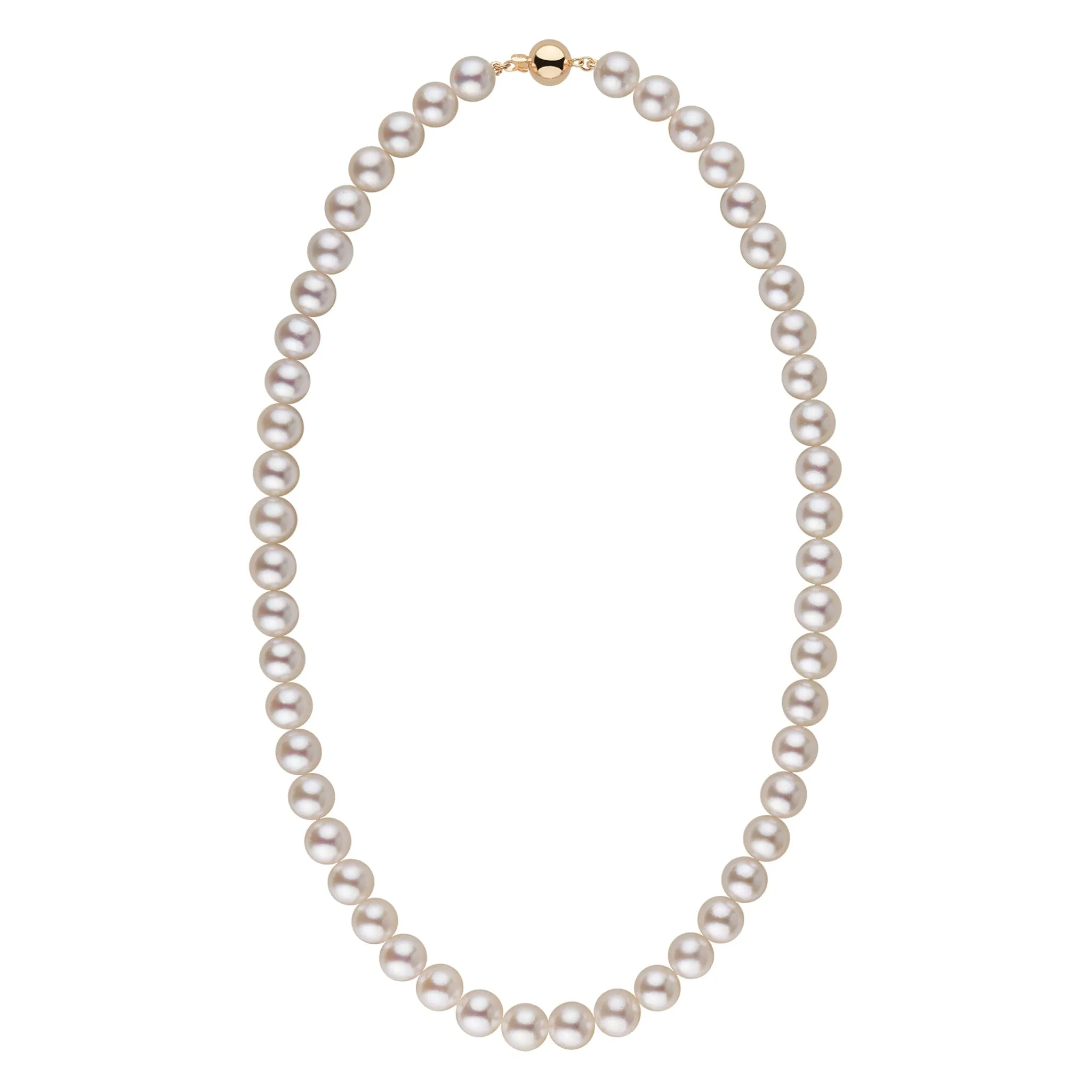 8.0-8.5 mm 18 Inch AAA Warm White Rose Tone Akoya Pearl Necklace