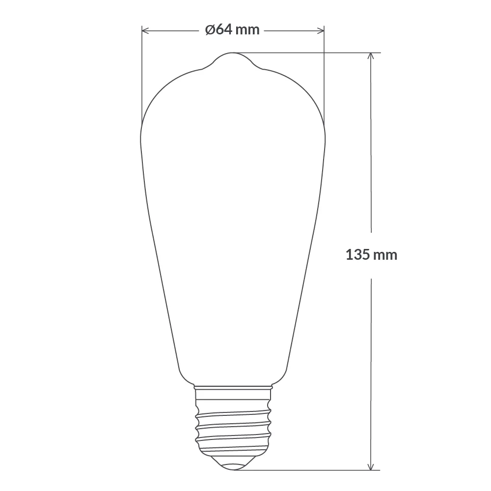 8W Edison LED Bulb E27 in Warm White