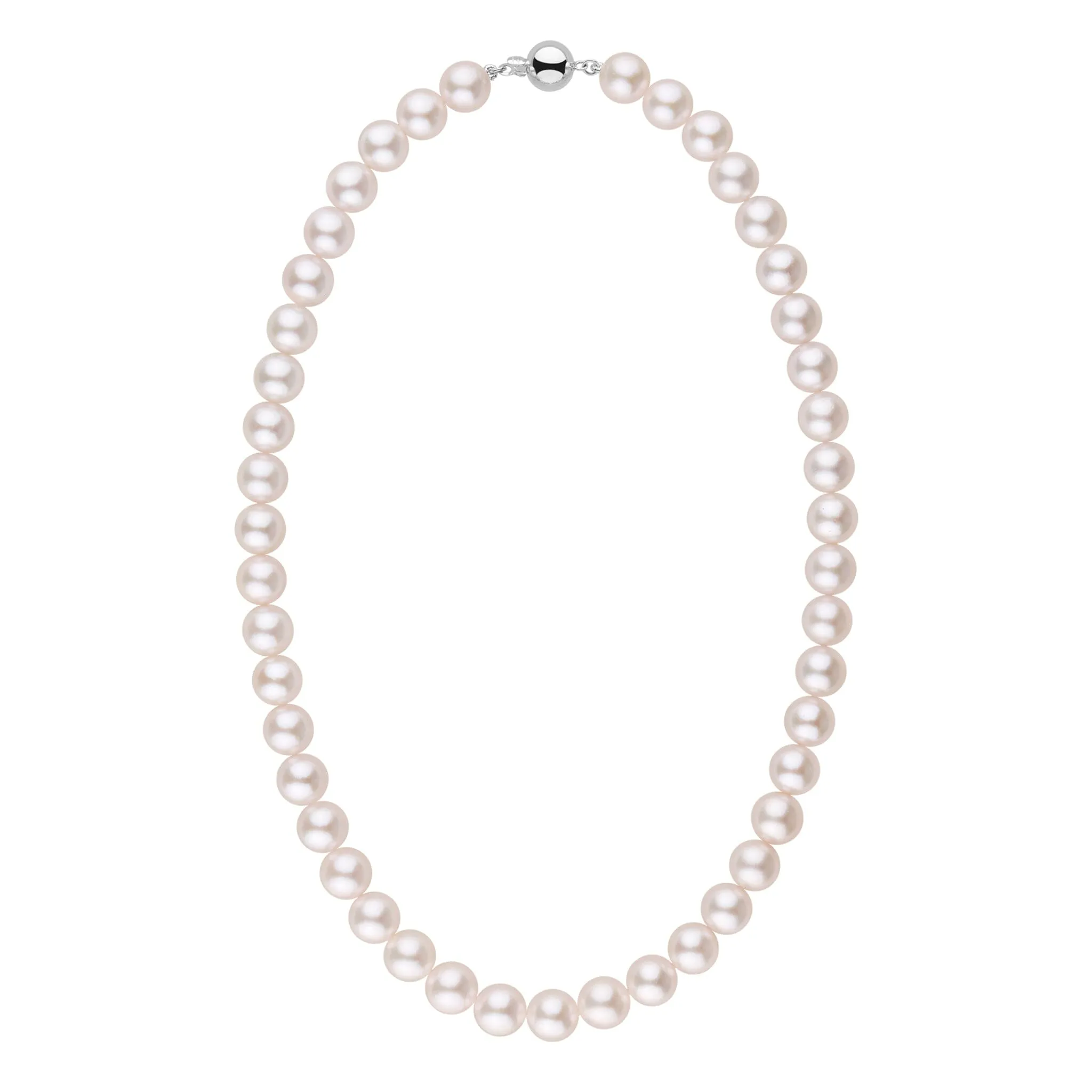 9.0-9.5 mm 18 Inch AA  Warm White Rose Tone Akoya Pearl Necklace