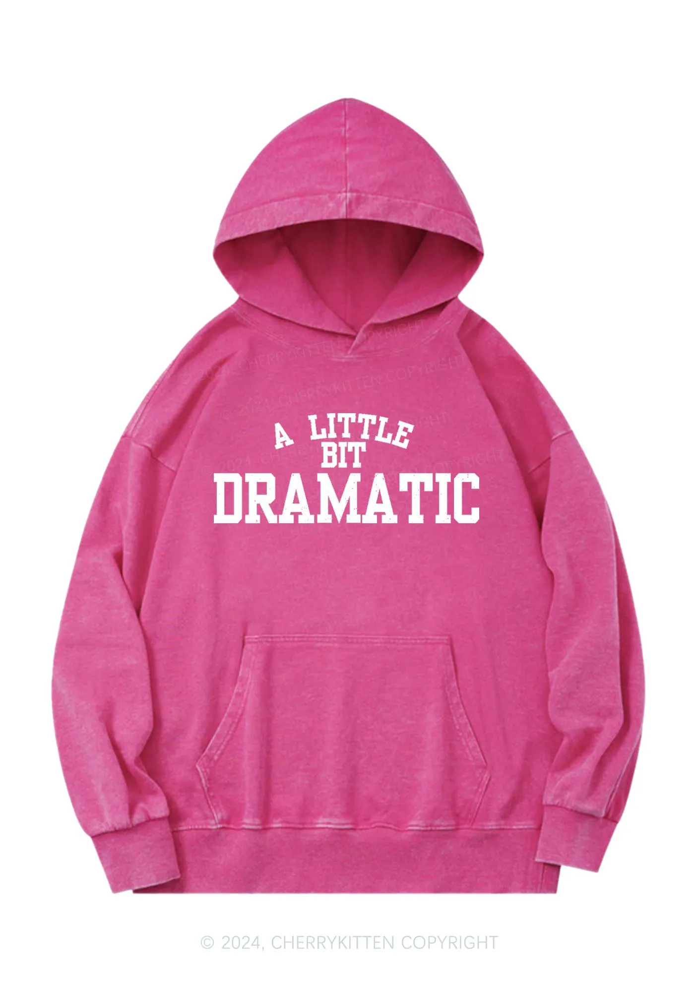 A Little Bit Dramatic Y2K Washed Hoodie Cherrykitten