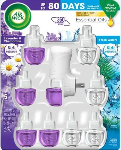 Air Wick Scented Oil 1 Warmer   9 Refills Air Wick aromatic oils provide a warm, consistent and long-lasting fragrance, bringing more life to your world-442142-0062338026299