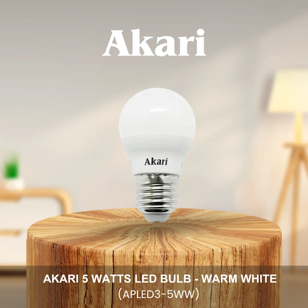 Akari 5 Watts LED Bulb - Warm White (APLED3-5WW)