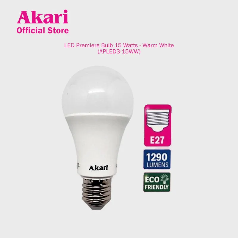 Akari LED Premiere Bulb 15 Watts - Warm White (APLED3-15WW)