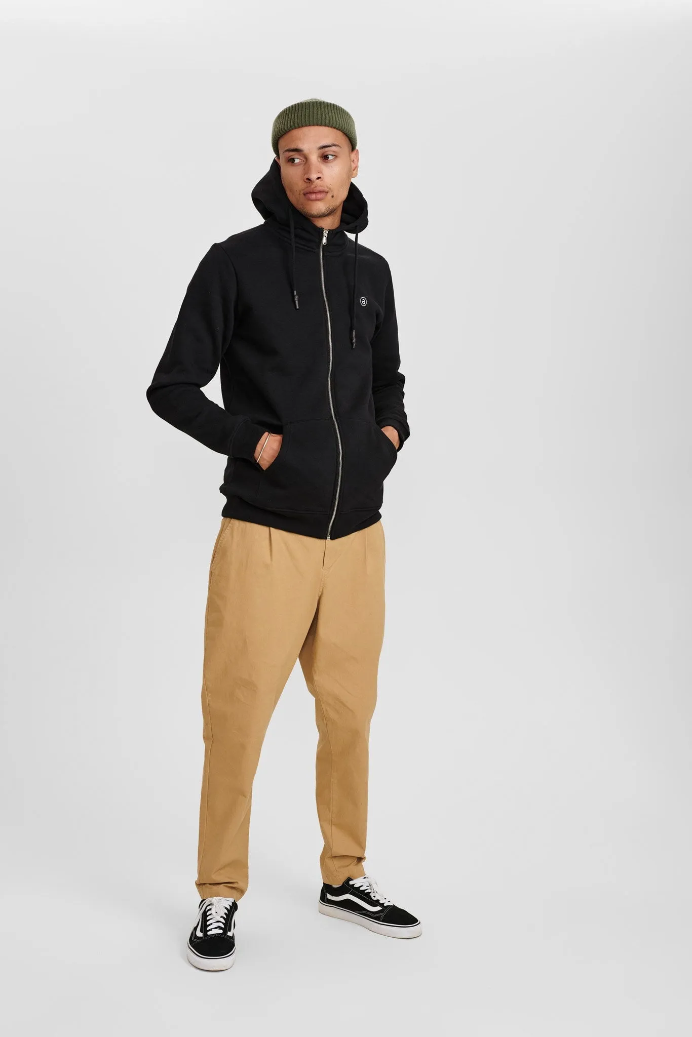 AKELLIOT NOOS ZIP HOODIE - Caviar