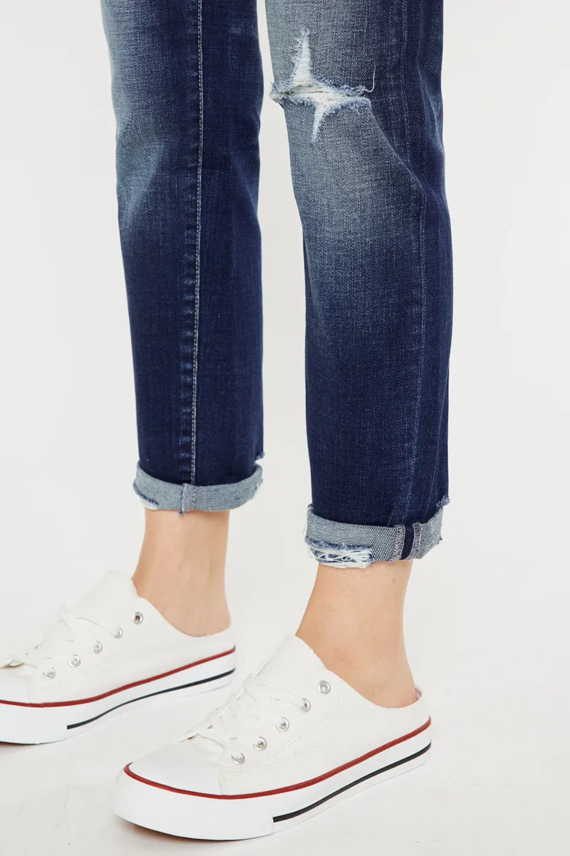 Alena Mid Rise Slim Boyfriend Jeans