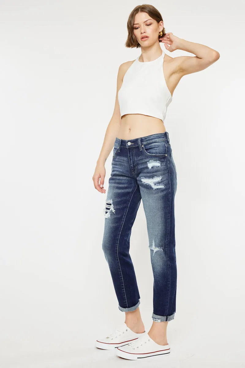 Alena Mid Rise Slim Boyfriend Jeans