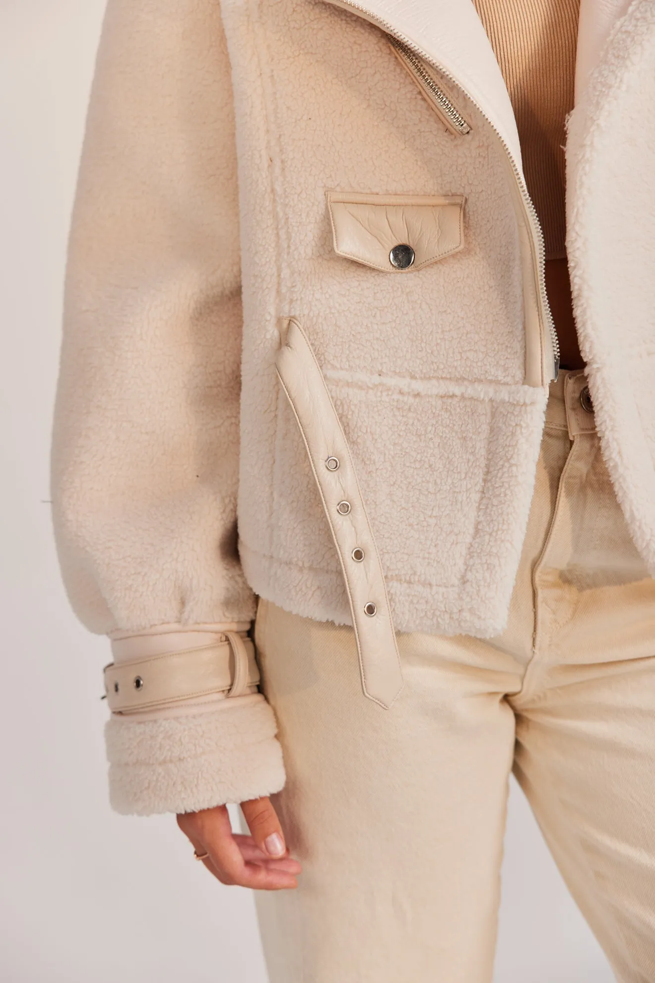 Alexandra Biker Jacket - Cream