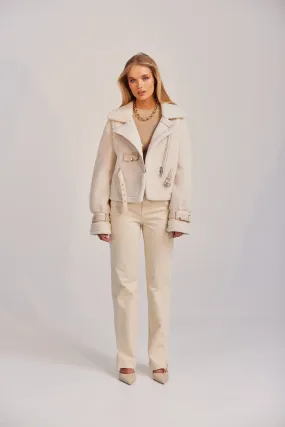 Alexandra Biker Jacket - Cream