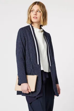 Ascot Stripe Jacket | Navy