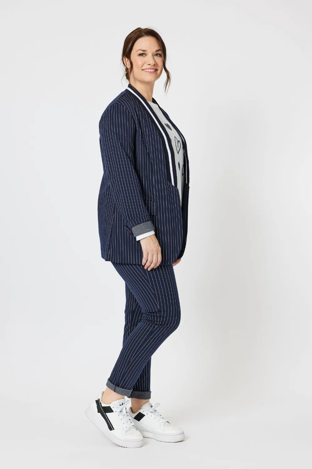 Ascot Stripe Jacket | Navy