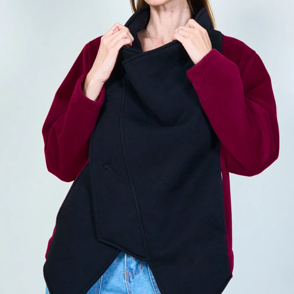 Asymmetrical wrap jacket wholesale