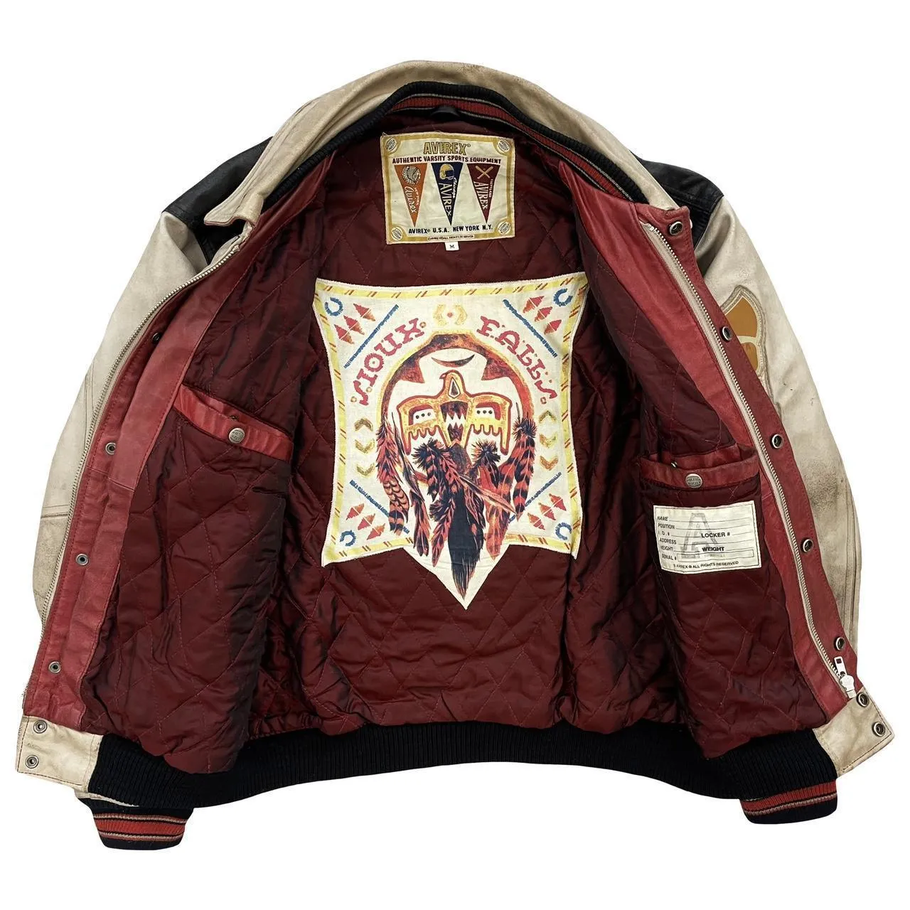 Avirex Leather Varsity Jacket - M