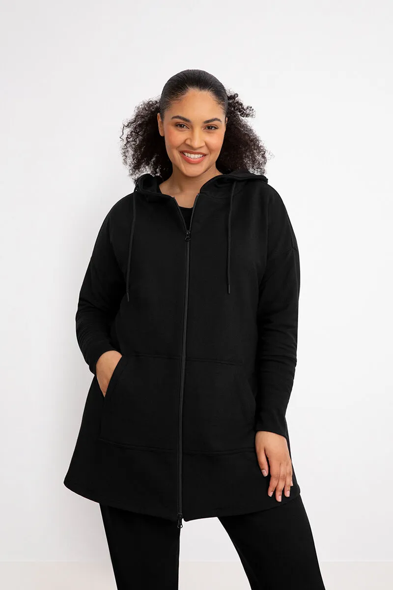 Bamboo Fleece Zip Up | Black