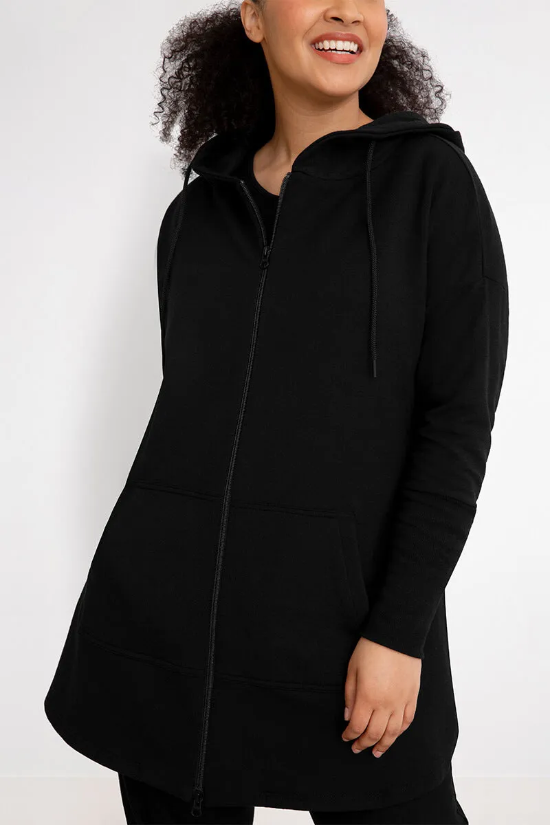 Bamboo Fleece Zip Up | Black