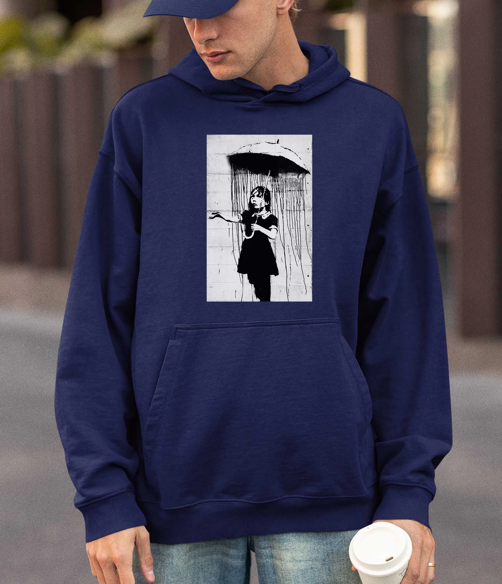 Banksy Hoodie - Umbrella Girl