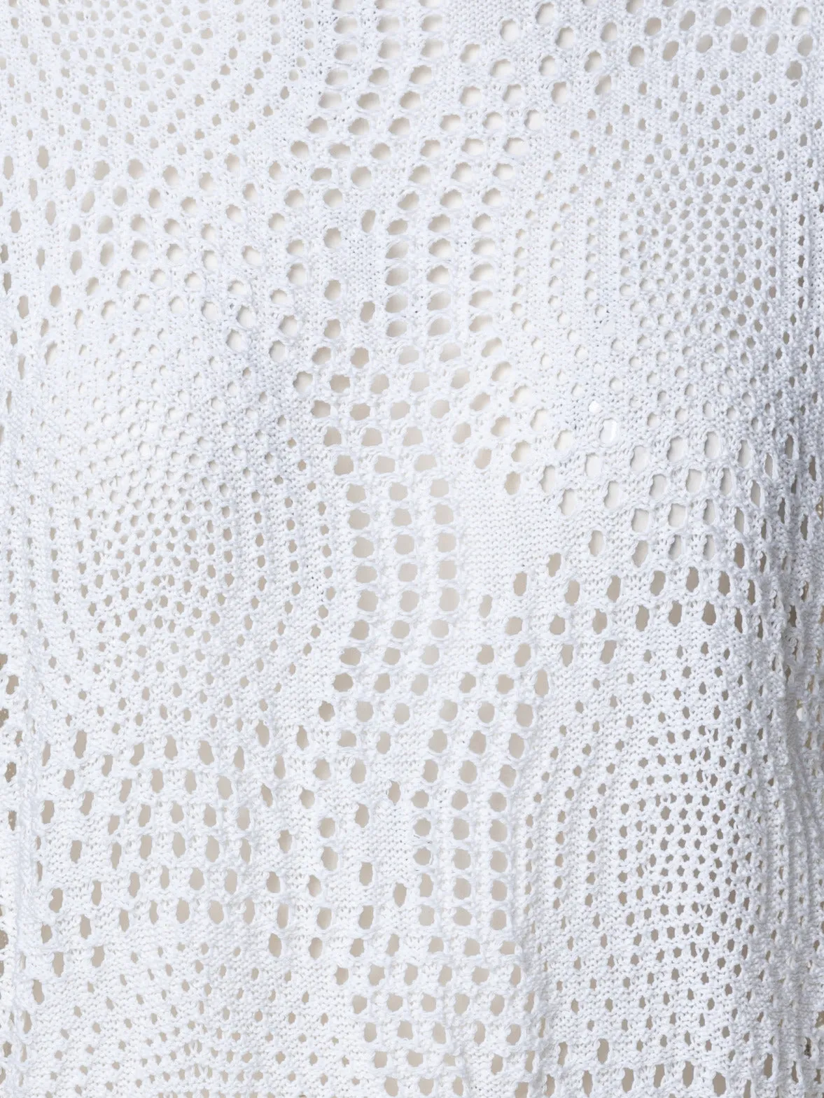 Baumwoll-Dot-Mesh Strickpullover