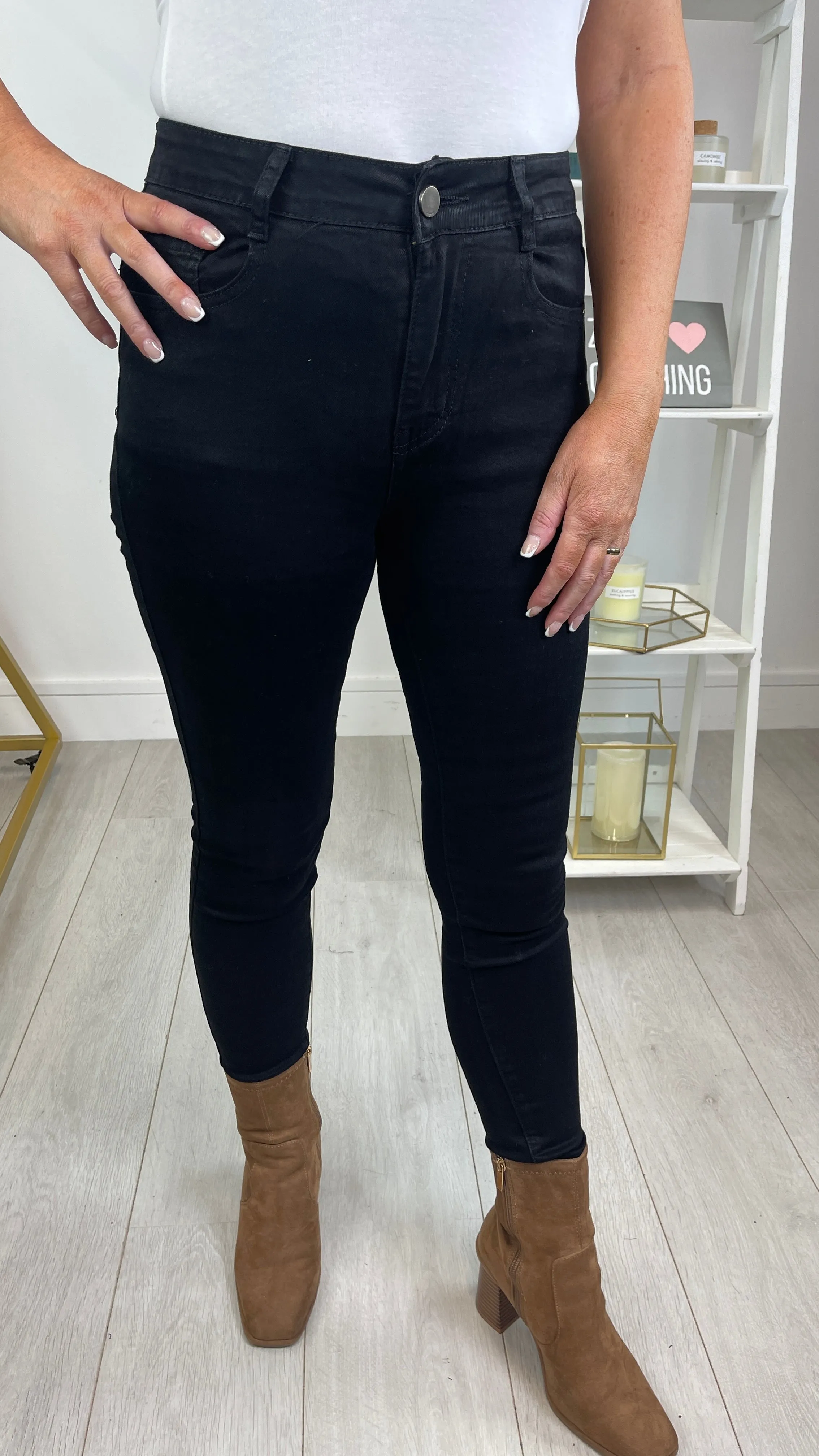 Benny - Black High Waist Stretch Skinny Jeans