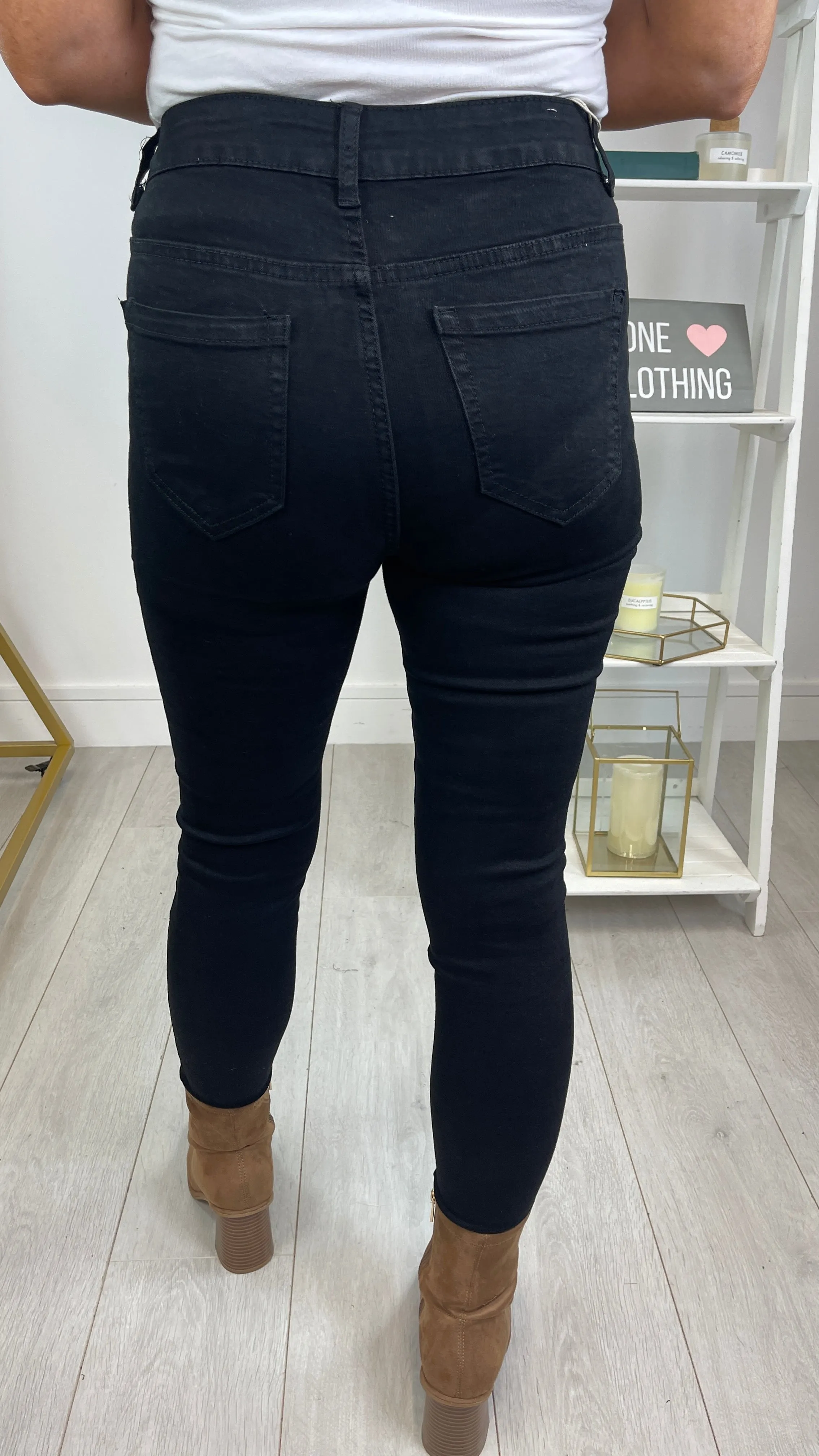 Benny - Black High Waist Stretch Skinny Jeans