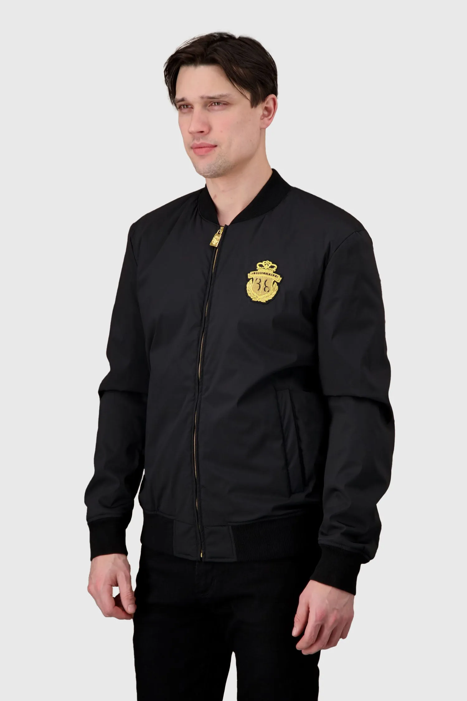 Billionaire Black Crest Bomber Jacket