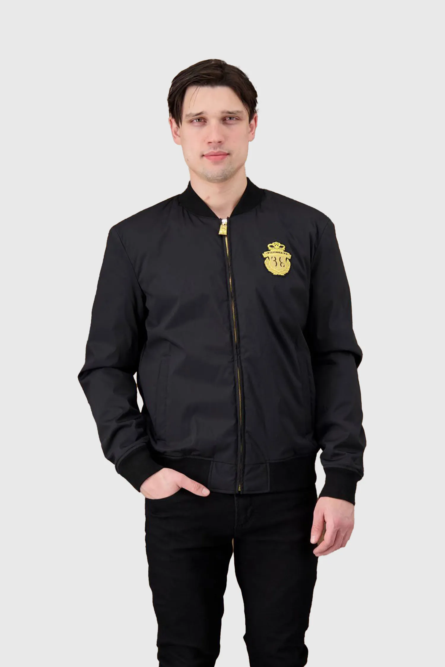 Billionaire Black Crest Bomber Jacket