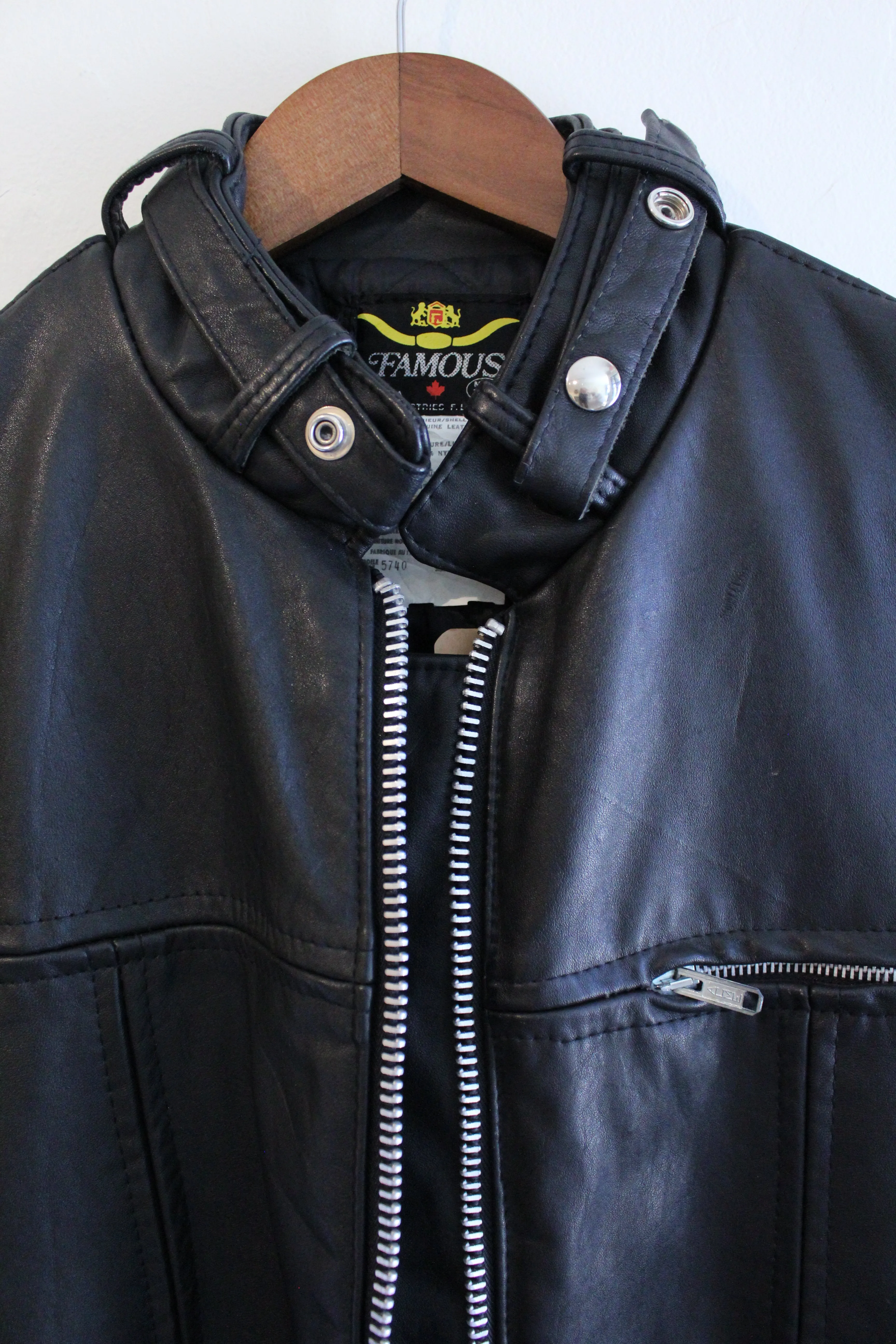 Black Leather Vintage Motorcycle Jacket