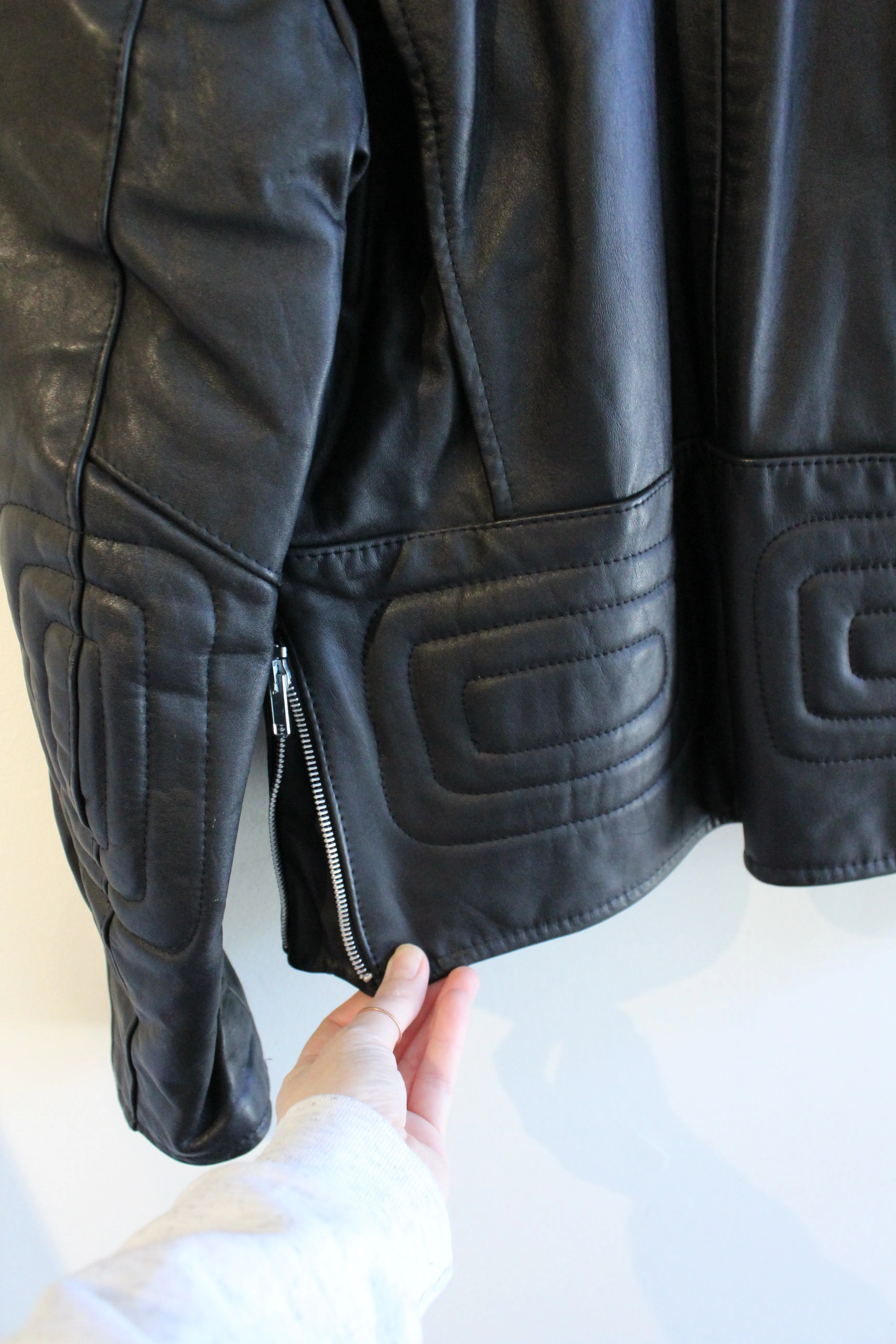 Black Leather Vintage Motorcycle Jacket