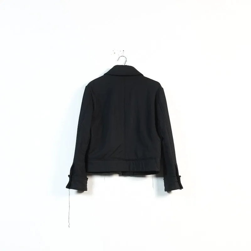 bonded wool zip jacket