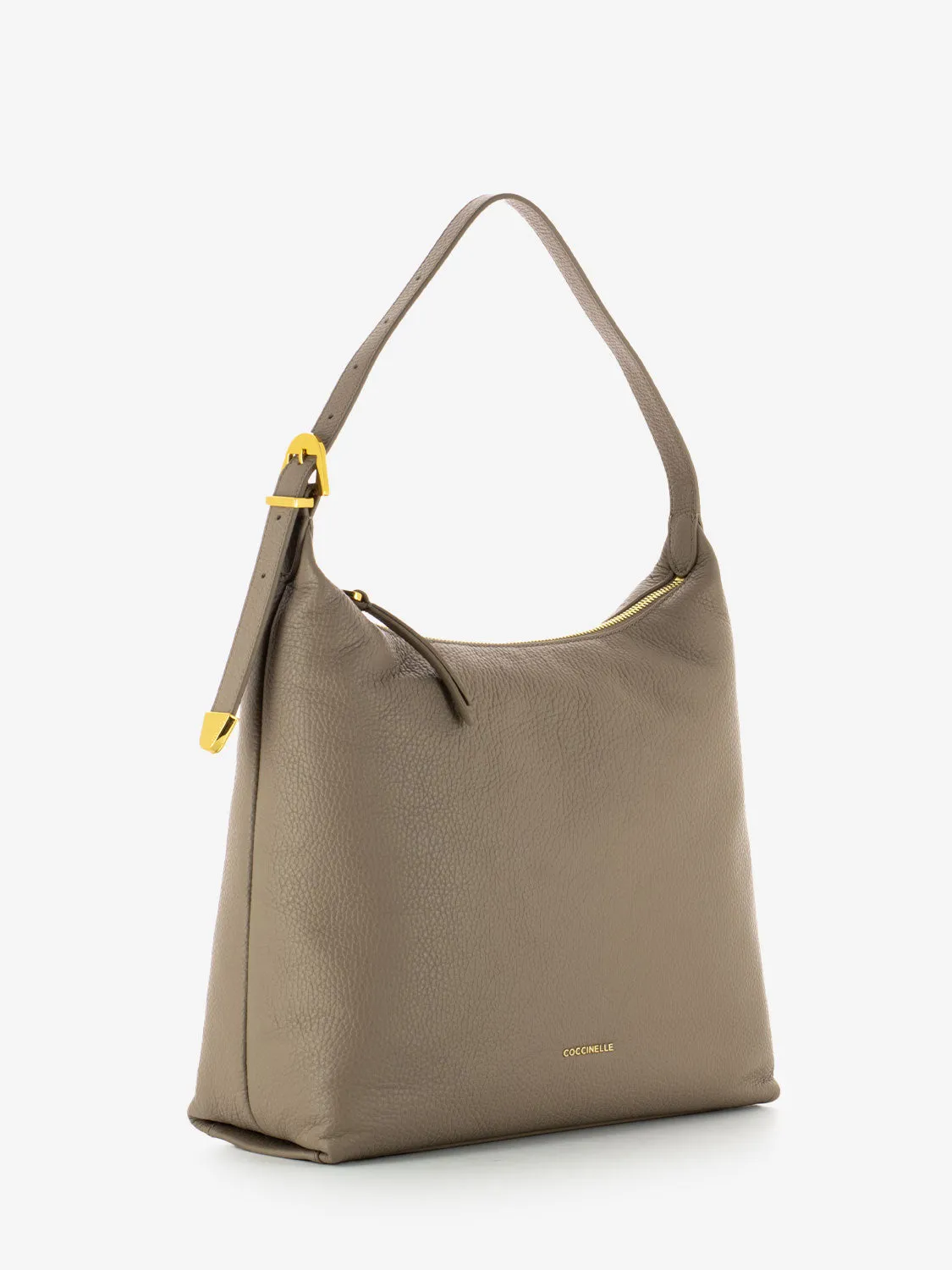 Borsa a spalla in pelle granata warm taupe