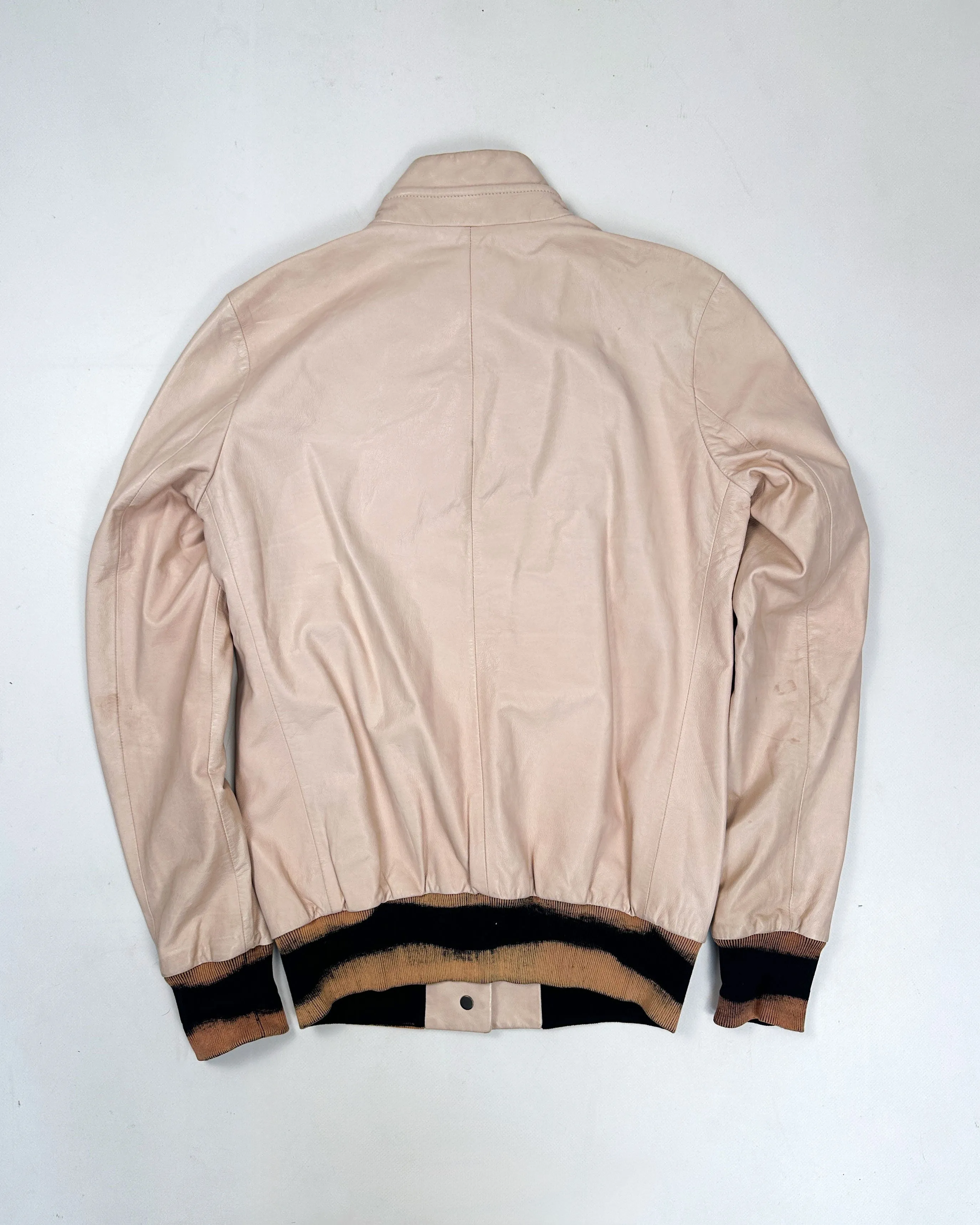 Bottega Veneta Light Pink Leather Jacket 2000's