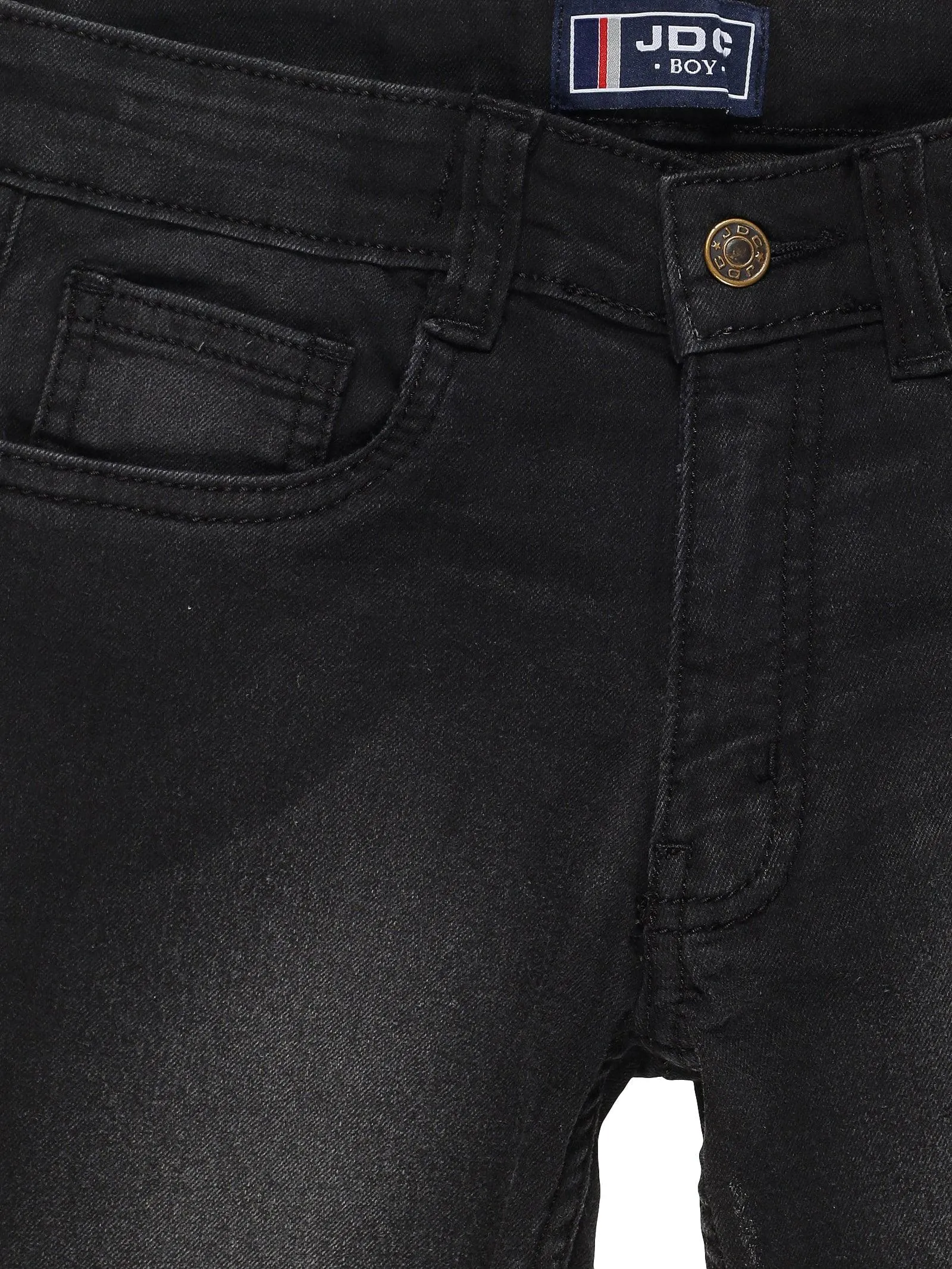 BOY'S BLACK WASHED REGULAR FIT JEANS