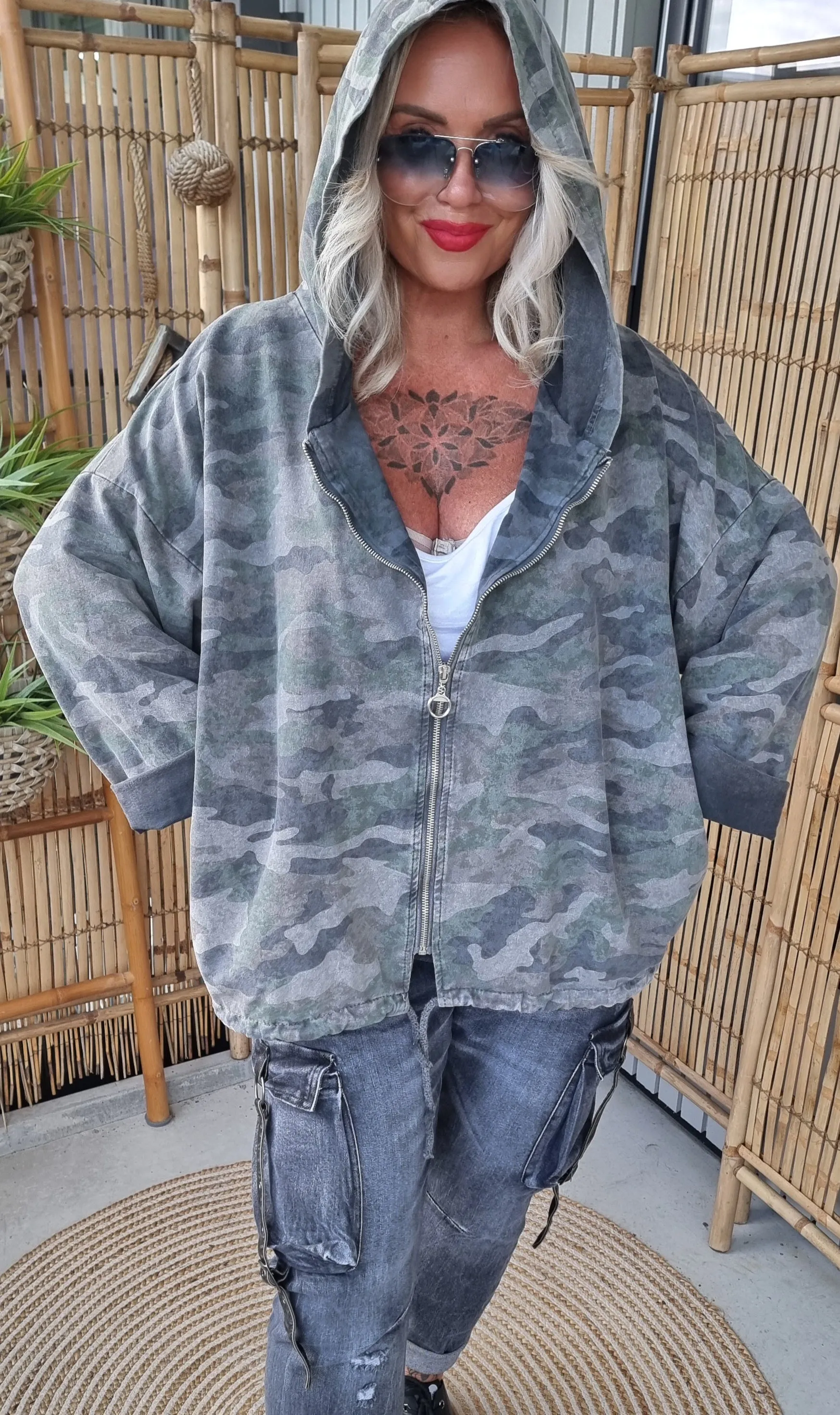 Camo Hoodie Jacket Kaki