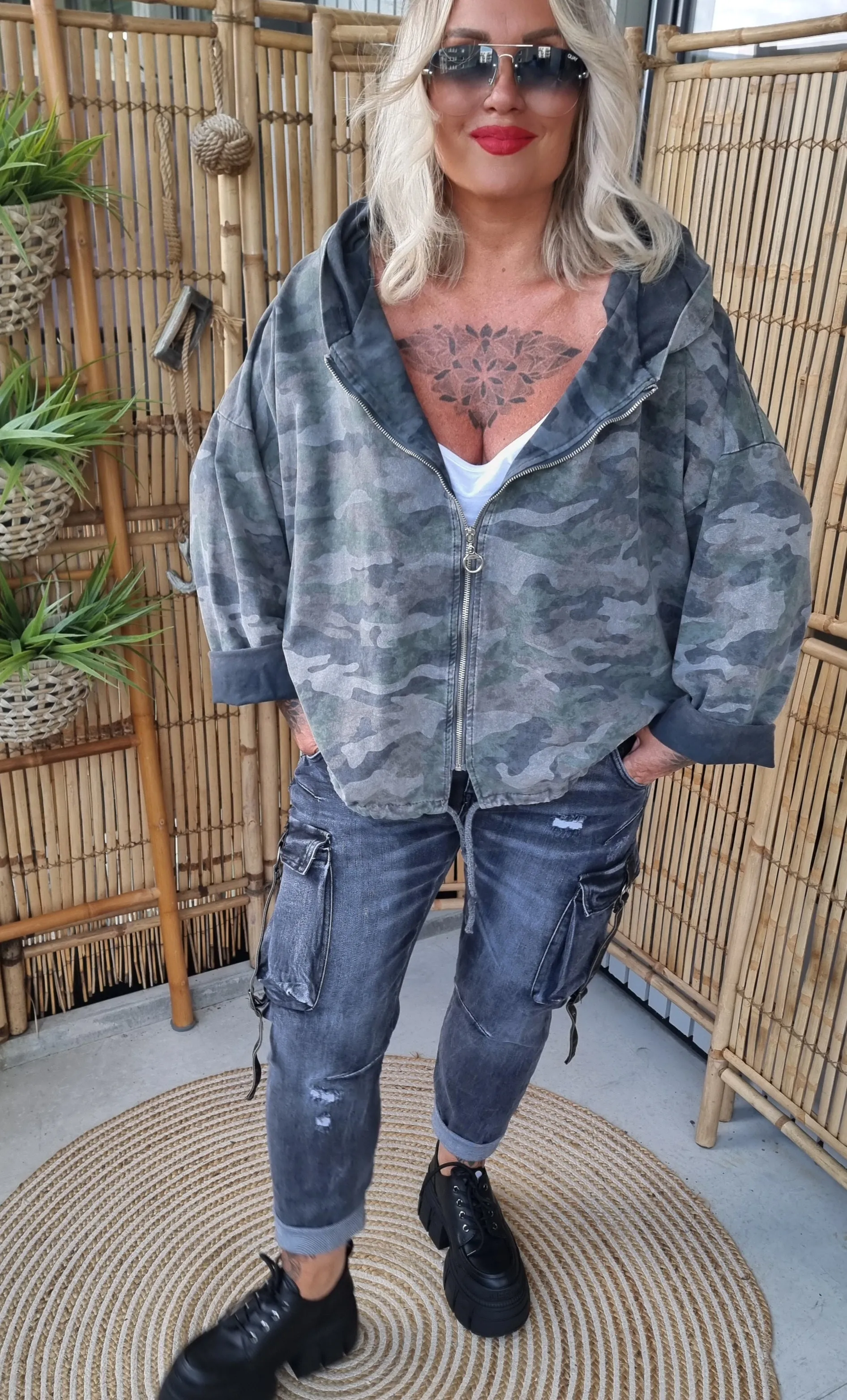 Camo Hoodie Jacket Kaki