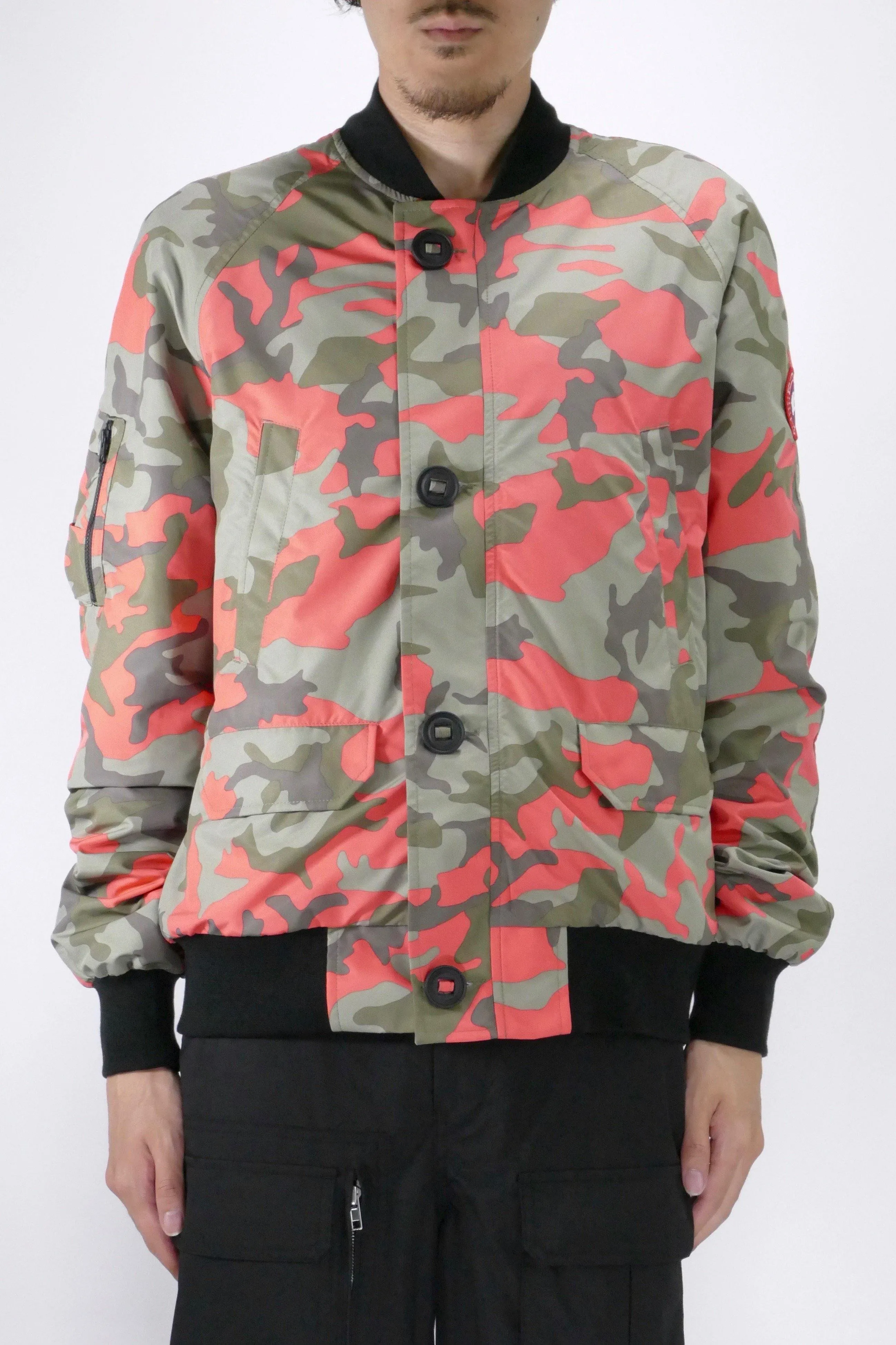 Canada Goose Mens Faber Bomber Wind Jacket - Fire Bud Camo Print