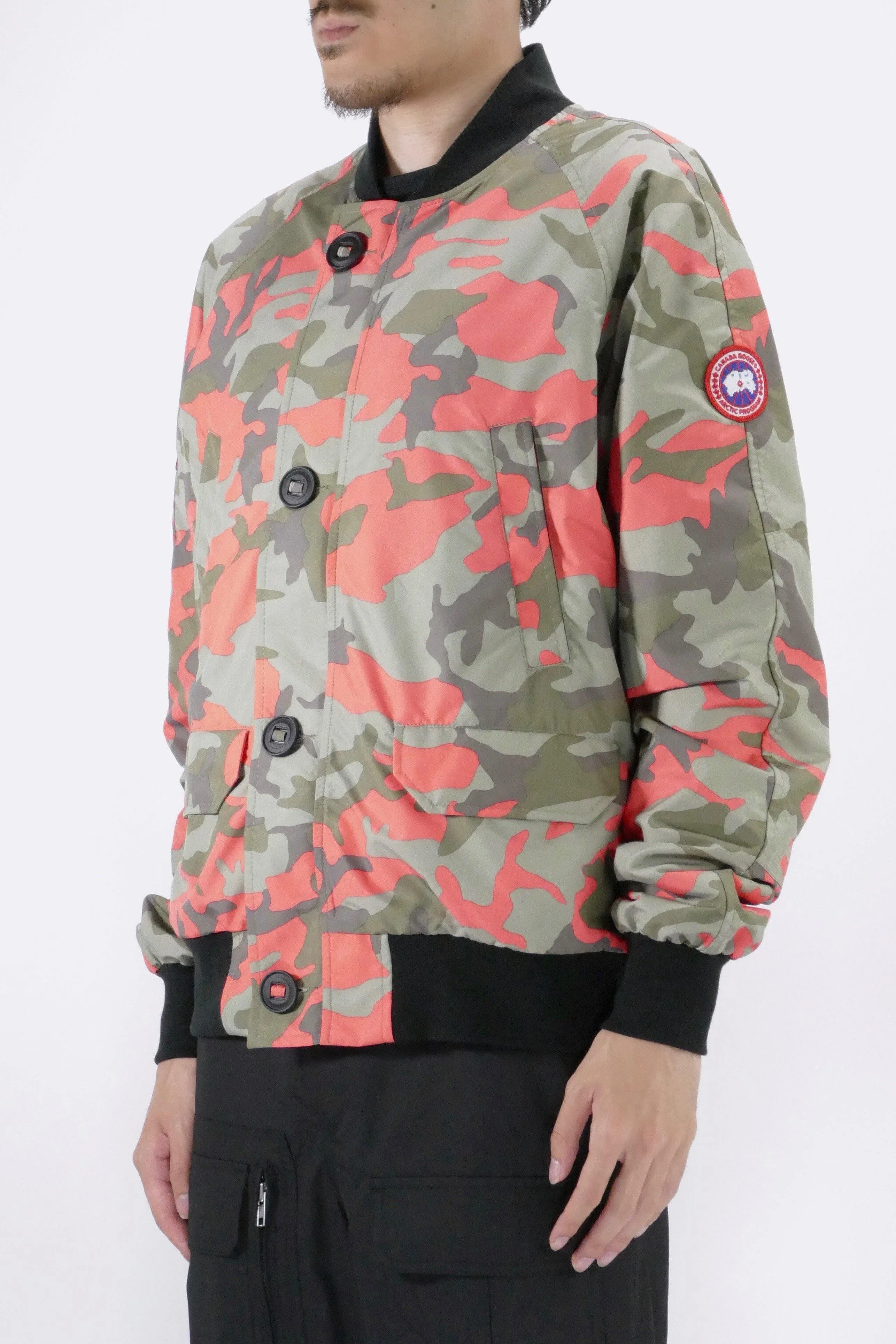 Canada Goose Mens Faber Bomber Wind Jacket - Fire Bud Camo Print