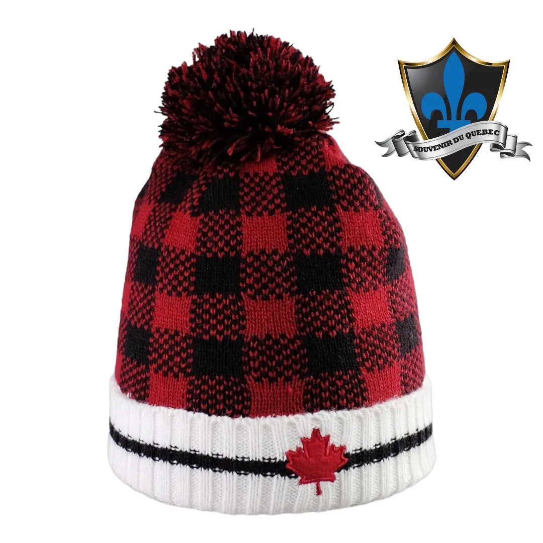 Canada Sport Warm Winter plaid Beanie.