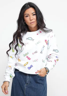 Candies Print Stretch Fleece - White