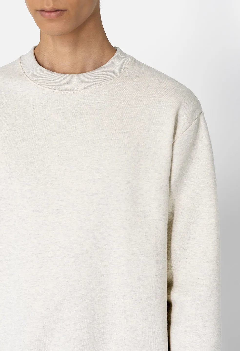 Cashmere Fleece Crew / Heather Ash