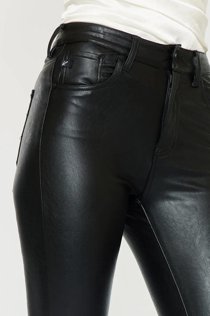 Cherry High Rise Faux Leather Super Skinny Jeans