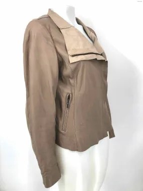 CIGNO NERO Taupe Leather Made in India Moto Women Size SMALL (S) Jacket