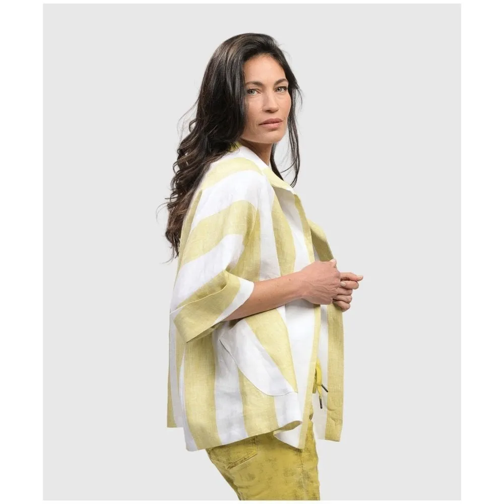 Citron Stripe Linen Jacket