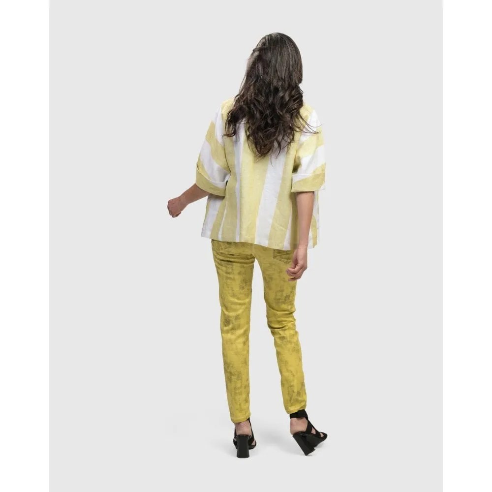 Citron Stripe Linen Jacket