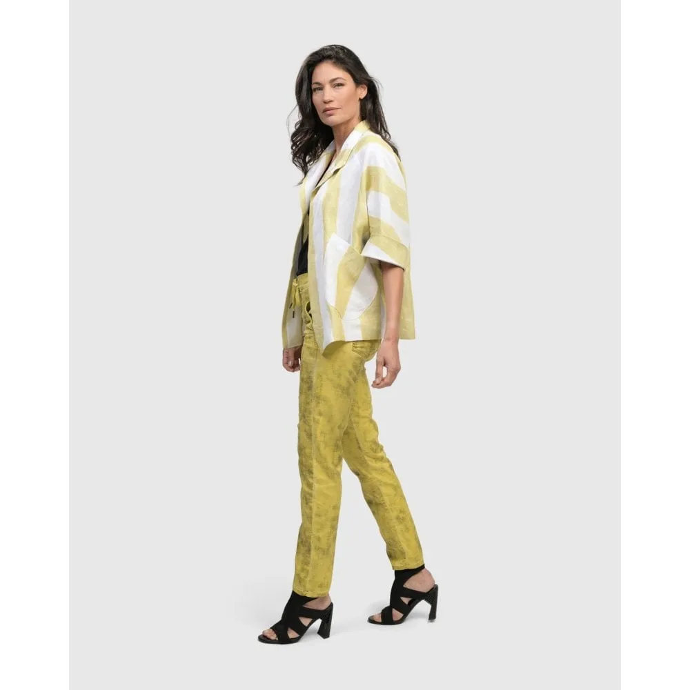 Citron Stripe Linen Jacket