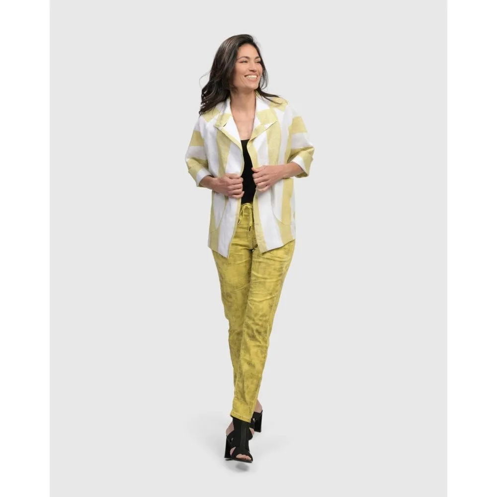 Citron Stripe Linen Jacket