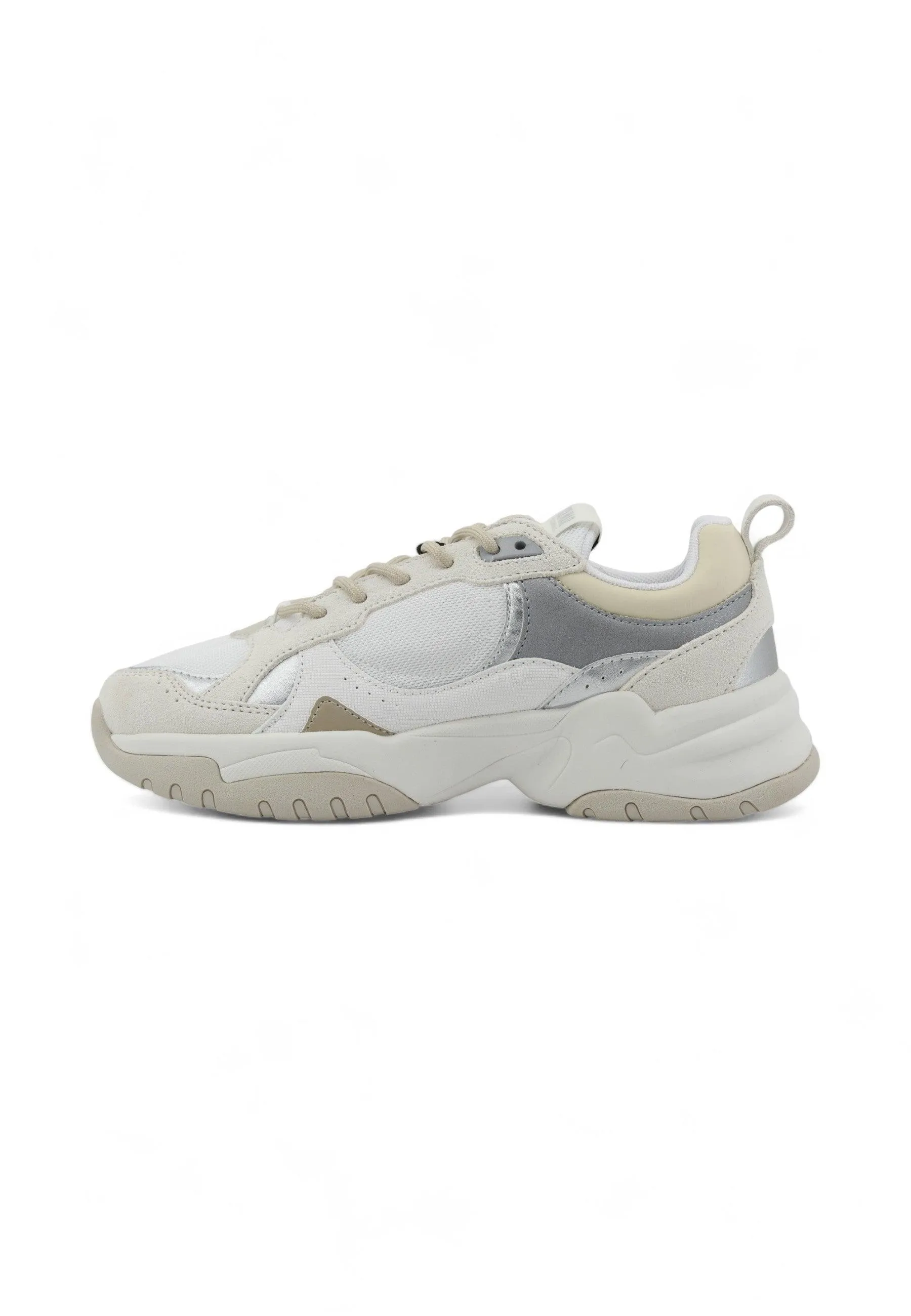 COLMAR Womens Starlight Tess Sneakers in Warm White, Gray, and Silver